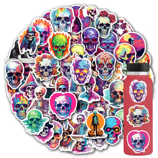 102 Pack Cool Skull Stickers for AdultsFun Skull Stickers